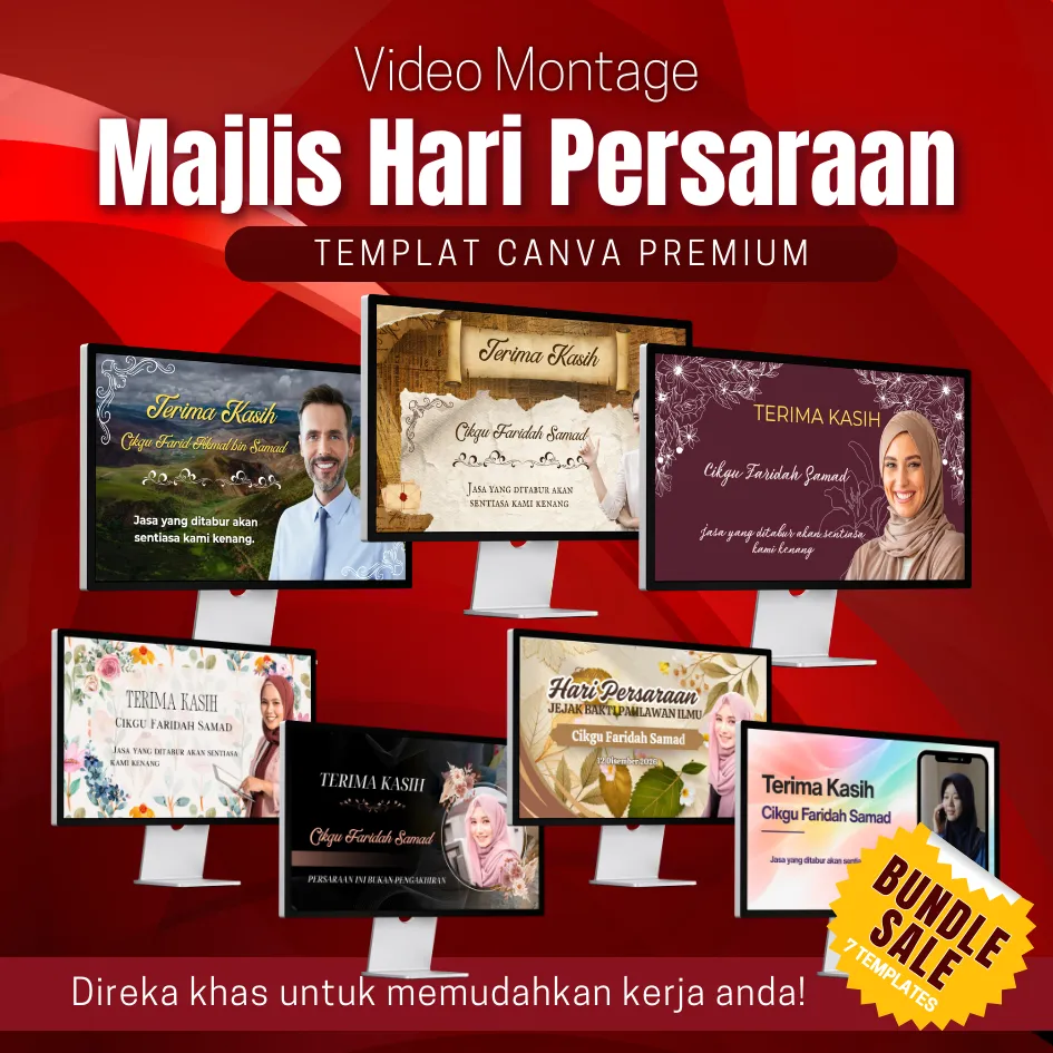 [BMHP001] BUNDLE SALE - Canva Template Video Montage Majlis Hari Persaraan BMHP001
