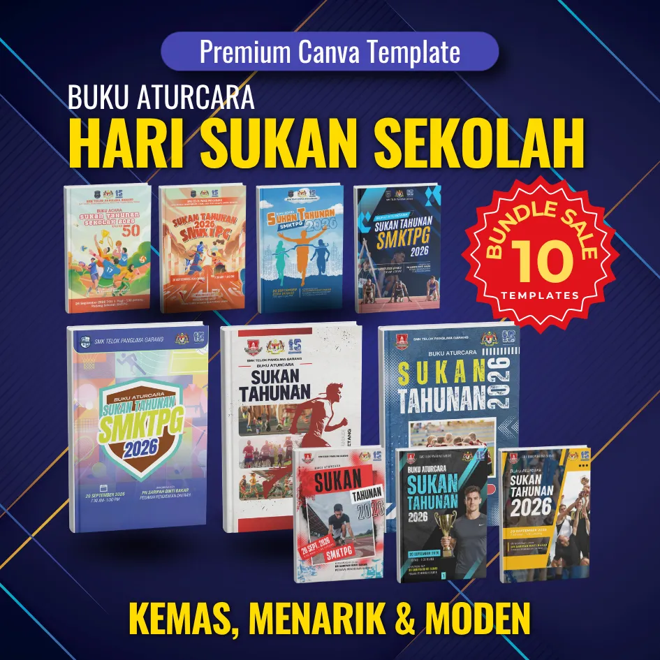 [BPHS001] BUNDLE - Canva Template Buku Aturcara Hari Sukan Tahunan Sekolah BPHS001