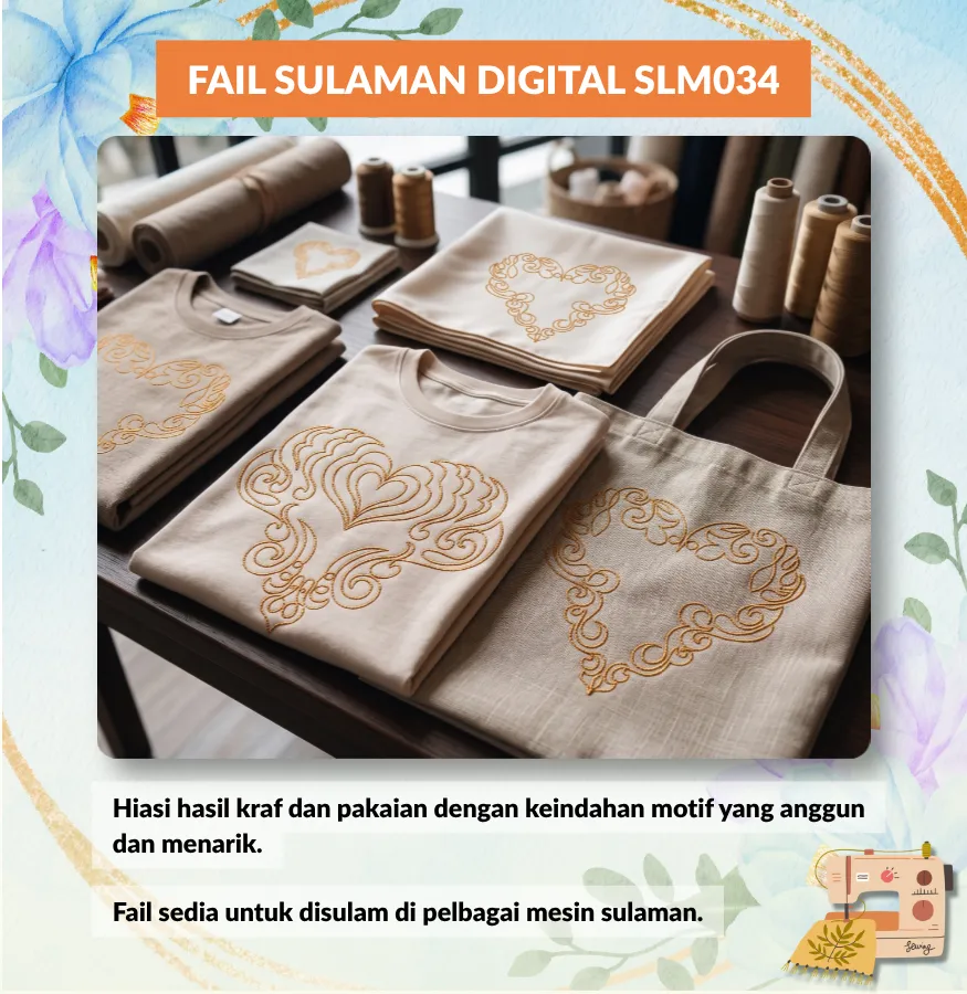 Fail Sulaman Digital Sedia untuk Mesin Sulam - SLM034
