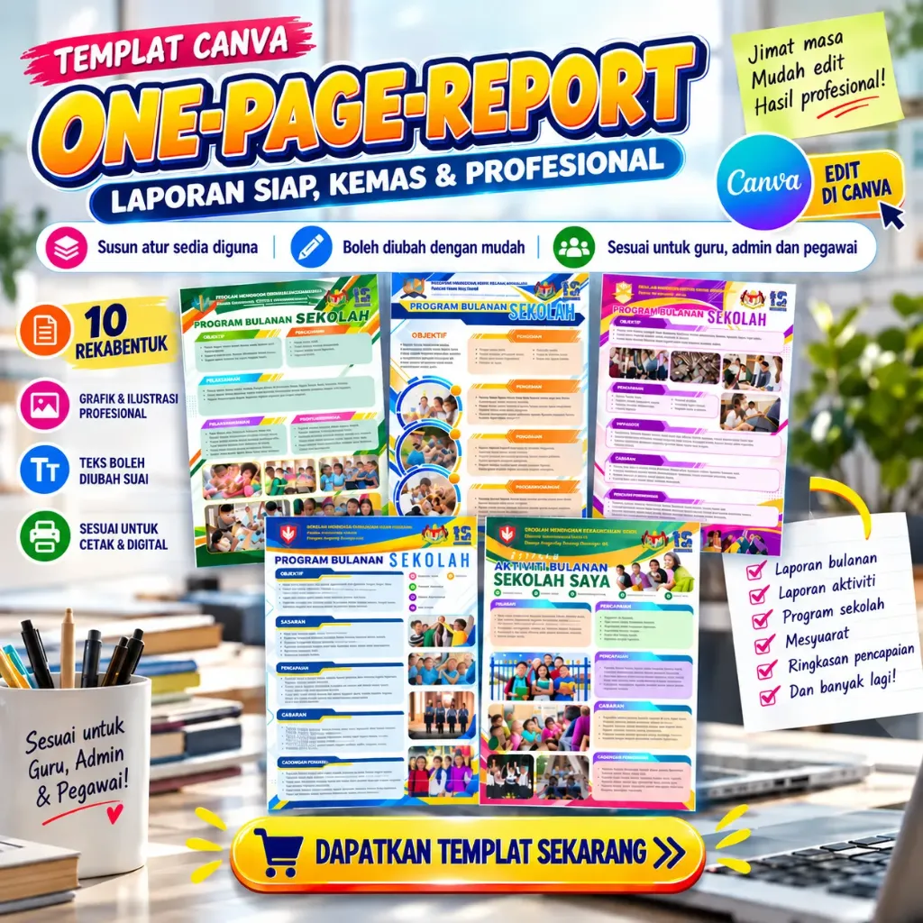 [OPR001] BUNDLE ONE-PAGE-REPORT - Canva Template OPR001